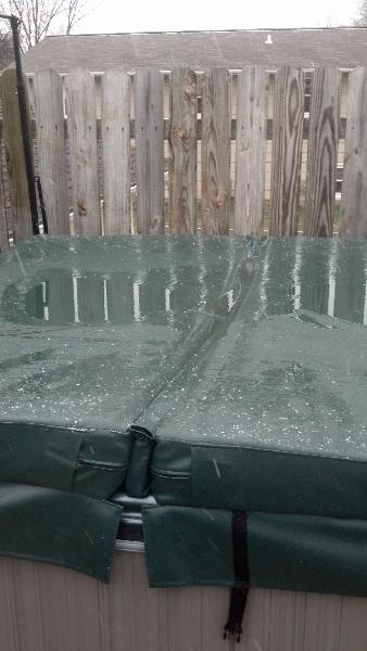 Water can pool on top of worn hot tub spa covers
