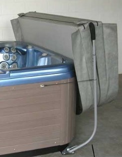 Hot tub cover lifters easily remove and store your hot tub and spa covers